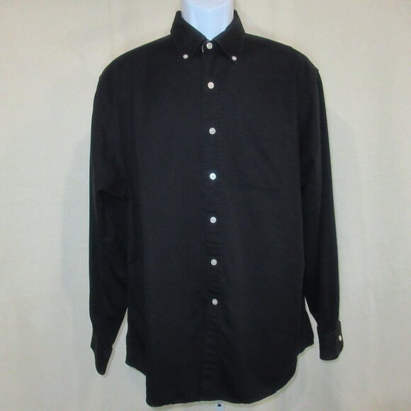 Devon & Jones Black Pima Twill Button-Down | Size L - Picture 2 of 10